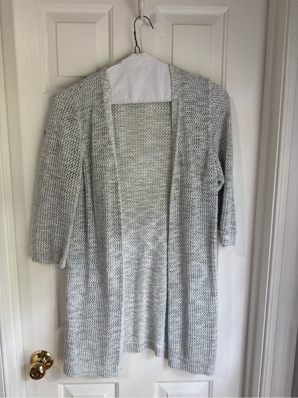 Light Gray Open-Front Women's Cardigan Sweater